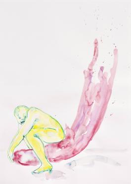 Vincent Gicquel, "C’est pas grave #9", aquarelle sur papier, 110 x 75 cm, 2018