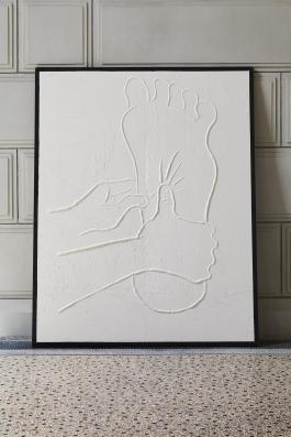 Marc Etienne, Tingle Point, 2018, plâtre, acier, 120 x 150 x 2,5 cm. Courtesy de l'artiste. Production : Triangle France - Astérides et les Ateliers de la Ville de Marseille. © JC Lett