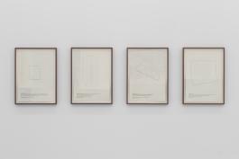 Béatrice Balcou, Measurements of Yuki Okumura's work, 2018, La Ferme du Buisson. Photographie © Émile Ouroumov.  Béatrice Balcou, Measurements of Yuki Okumura's work, 2018, La Ferme du Buisson. Photographie © Émile Ouroumov.