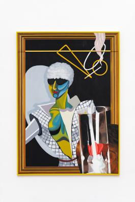 Marnie Slater, Le Madame (Brussels 1981-1983), 2019. Huile sur toile. 84 x 60 cm. Courtesy de l’artiste. Vue d'exposition A. Mole.