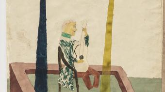   Jockum Nordström, Sista dansen (The last dance), 2017  [La dernière danse]  80 × 104 cm, collage, aquarelle et graphite sur papier      © Jockum Nordström – courtesy de l’artiste et de la Galleri Magnus Karlsson, Stockholm     identité visuelle © Lieux Communs – La Criée centre d’art contemporain, Rennes