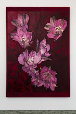 Tobias Spichtig, Linke blumen diptych, 2019. Courtesy de l'artiste et galerie Bernhard, Zurich. Vue de l'exposition Love and die, CAC-La synagogue de Delme, 2019. Photo : OH Dancy