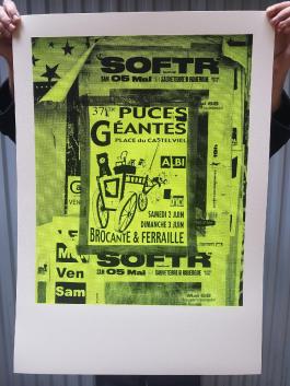 Oriol Vilanova, « Les puces d’Albi », 2019, sérigraphie (30 ex.), centre d’art Le Lait
