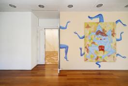 Performative Body – Embodied Performances Blue sur collage mural Corps bleu, 2018