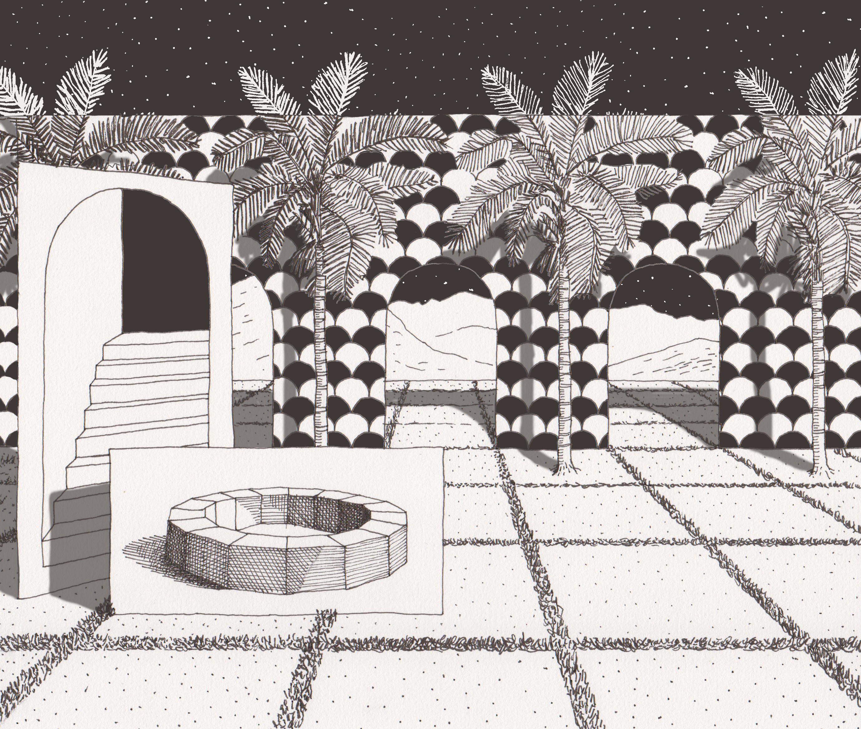Romain Ruiz-Pacouret, « Untitled Garden », 2020, encre sur papier et dessin numérique, 20 x 30 cm. Romain Ruiz-Pacouret, « Untitled Garden », 2020, encre sur papier et dessin numérique, 20 x 30 cm.