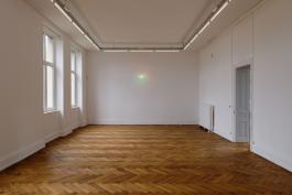 Elena Narbutaitė, Sun, 2020. Laser fabriqué en collaboration avec Optronika. Dimensions variables. Courtesy de l’artiste et Galería PM8. Production CRAC Alsace. Photo A. Mole.