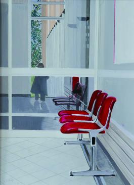 Anthony Vérot, Salle d'attente, 2016, papier, gouache 65x50 cm. Crédit photo l'artiste.