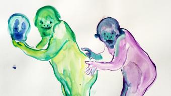 Vincent Gicquel, C’est pas grave #1, aquarelle sur papier, 110 x 75 cm – courtesy de l’artiste et de la galerie Thomas Bernard Cortex Athletico
