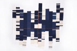 Enregistrement textile, 2017.Tenture en coton. 141 x 127 cm. Réalisé avec le Déparleur dans le cadre de la résidence dans le quartier des Champs Montants (Audincourt). Production et crédits photo le 19, Crac