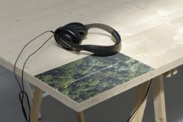 Vue de l'exposition, "Pan Yuliang : un voyage vers le silence", Villa Vassilieff, Paris, 2017.  Hu Yun, "untitled (I’m-French, -but...)", 2017. Courtesy de l’artiste. Image : Aurélien Mole. 