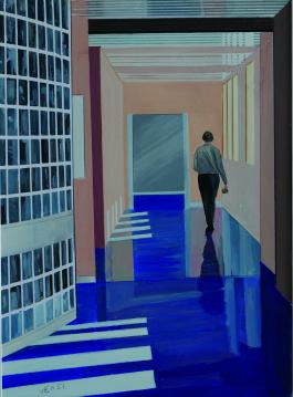 Anthony Vérot, Couloir Belfort, 2016, papier, gouache 65x50 cm. Crédit photo l'artiste.