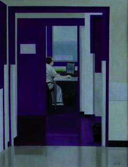 Anthony Vérot, Vue de l'hôpital de Belfort, 2016, papier, gouache 90x72 cm. Crédit photo l'artiste.